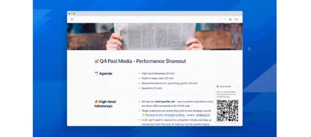 Confluence Presentation Mode layout.
