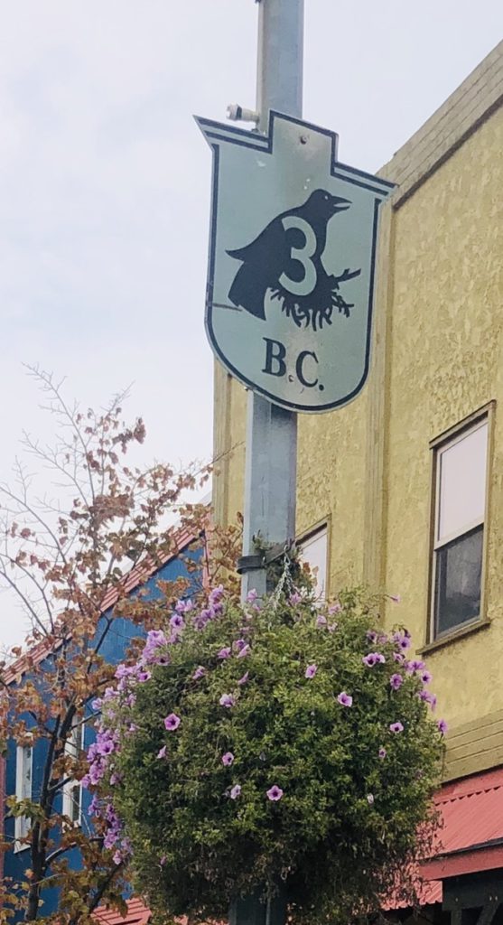 Highway Three sign outside Kamloops